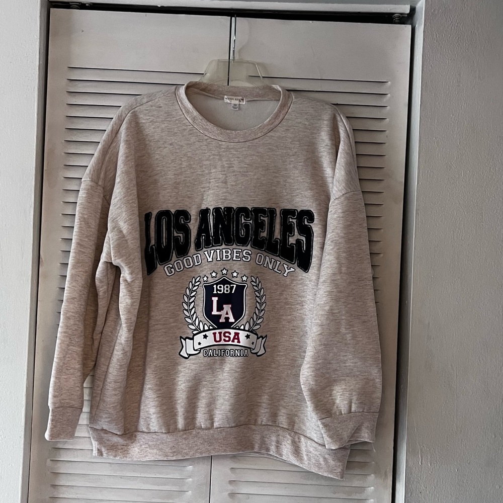 Orange Kiss Patchwork Los Angeles Sweatshirt Unisex